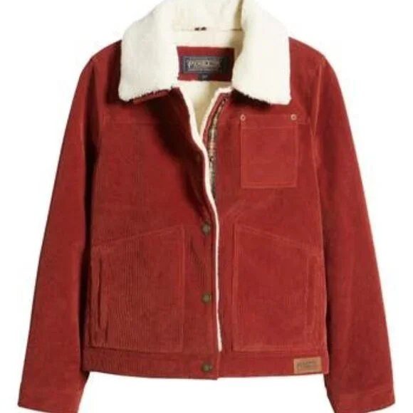 Pendleton Wind River Corduroy Trucker Jacket with Removable Fleece Collar Medium - Picture 2 of 13